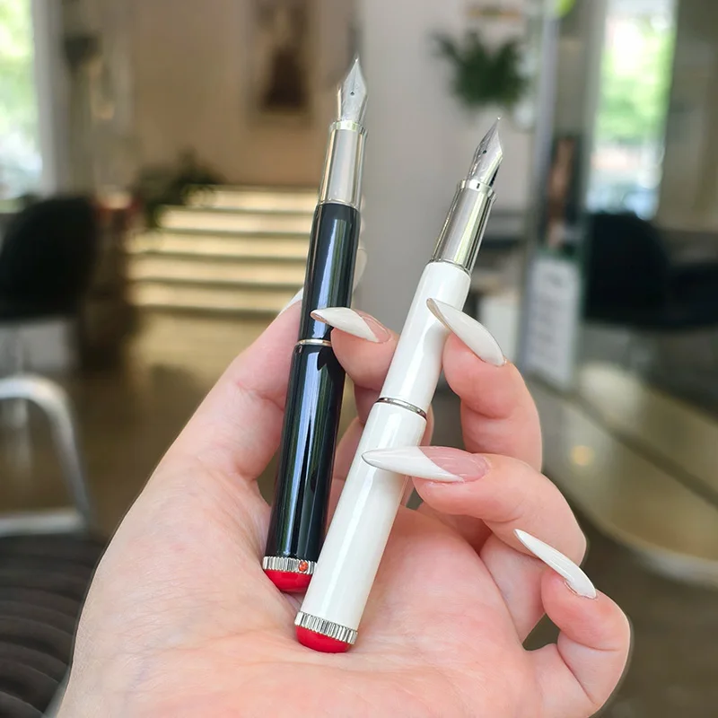 

Hoohill Pico Mini Metal Short Pocket Fountain Pen Blade EF/F/M Nib Limited Black/red Writing Business Stationery Student Gift