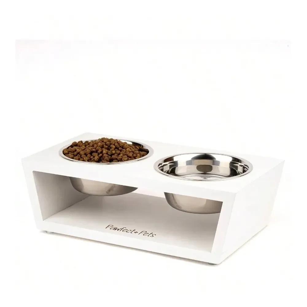 

Dog Supplies Dogs Accessories Tall Elevated Dog Bowls Small Dogs, Food And Bowl Set By White