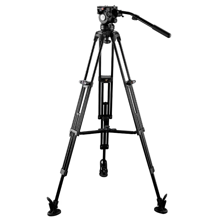 E-IMAGE EG05A2 Professional Video Tripod with heavy duty aluminum twin tube tripod and fluid head, max payload 8k