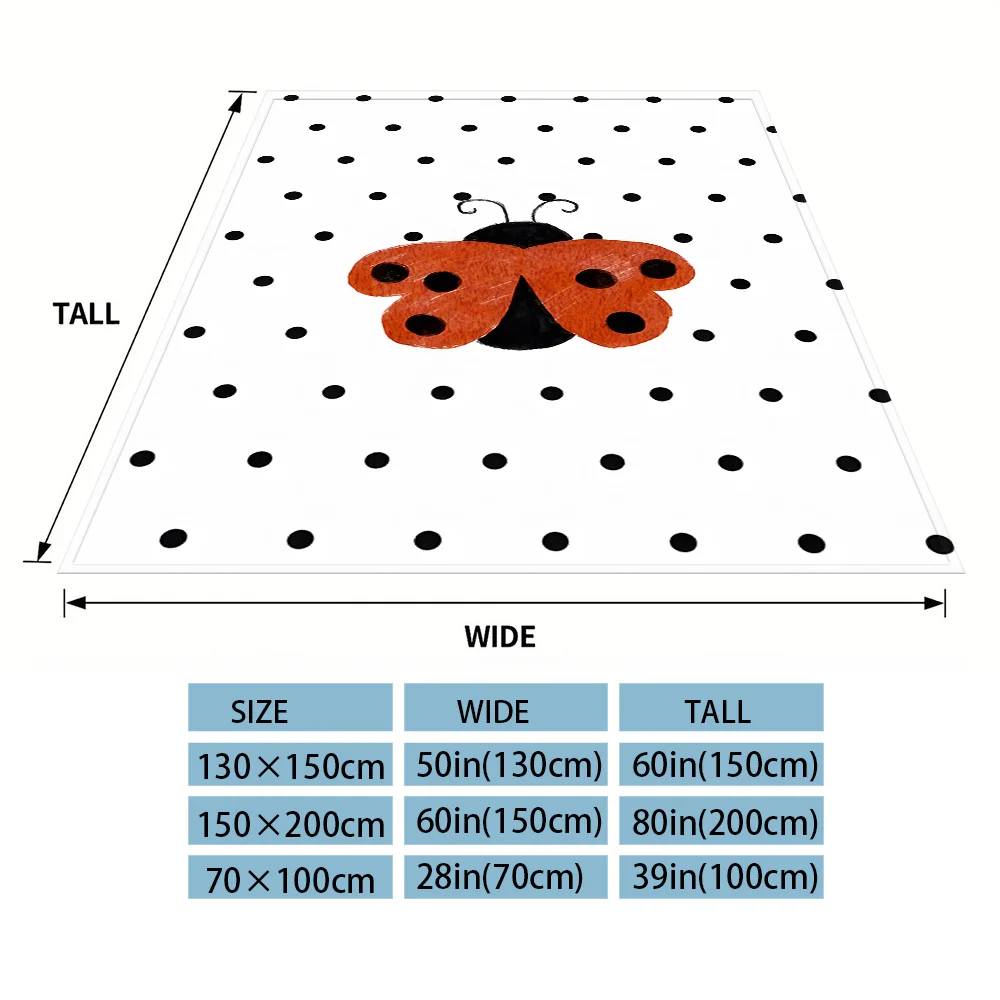 Ladybug Polka Dots Winter And Summer French Plush Blanket Soft And Fluffy Comfortable Wool Blanket Sofa Ideal Gift