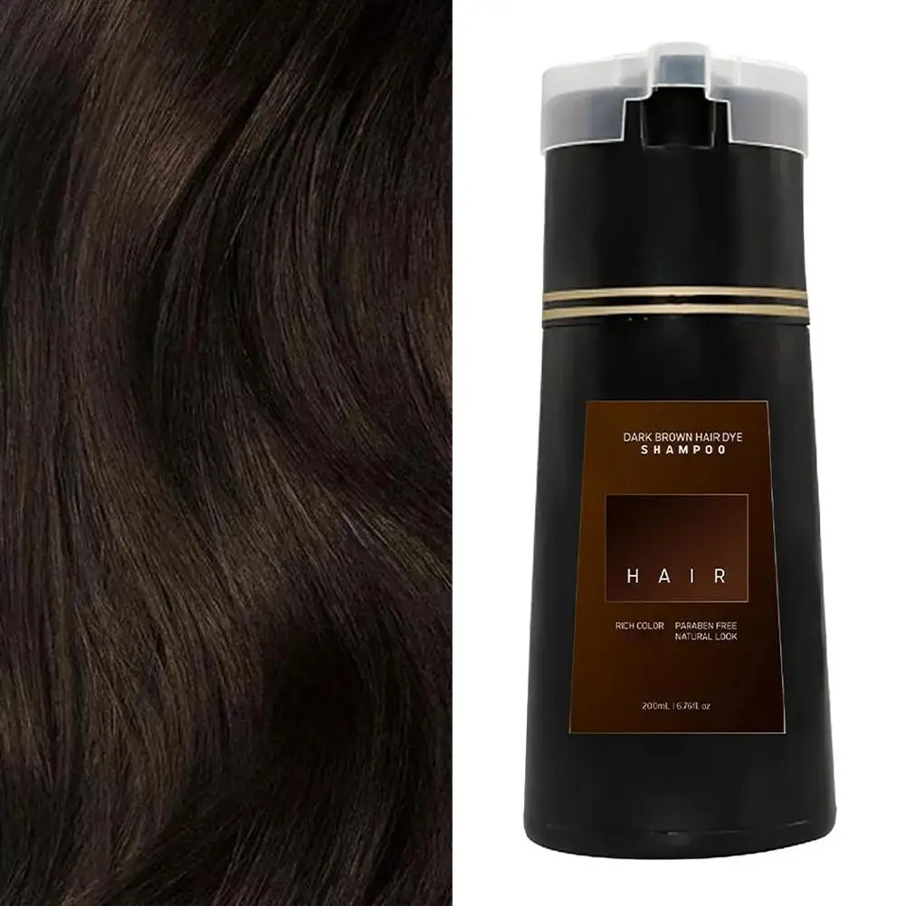 Hair Color Shampoo for Gray Hair 3 in 1 Black Hair Dye Shampoo for Women Men Natural Herbal Safety Nourishing Hair Care Cream