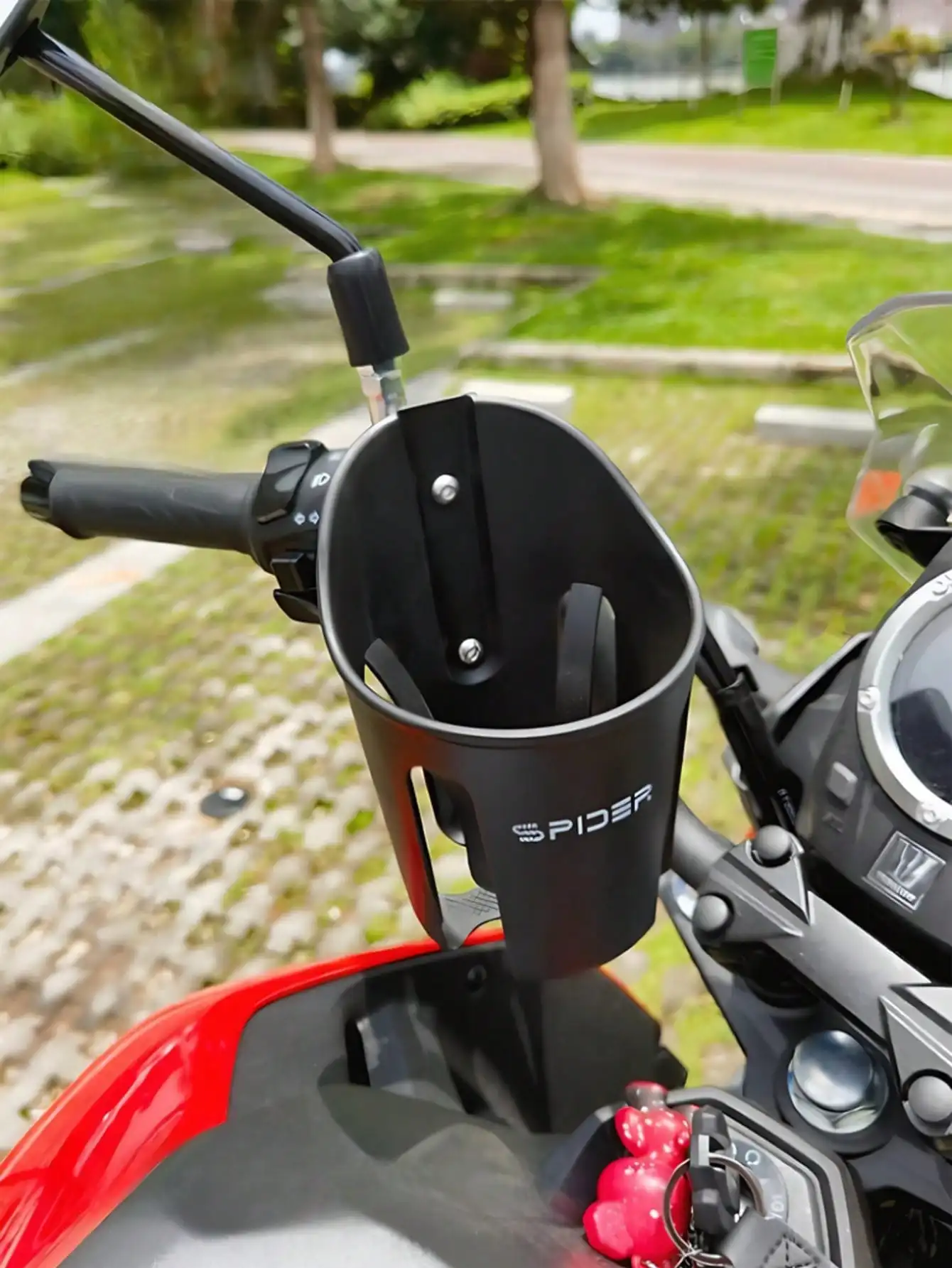 Universal Motorcycle Cup Holder – Extra-Large 3.34-Inch Diameter, Fits Bottles, Cans & Travel Mugs, Durable PC Material