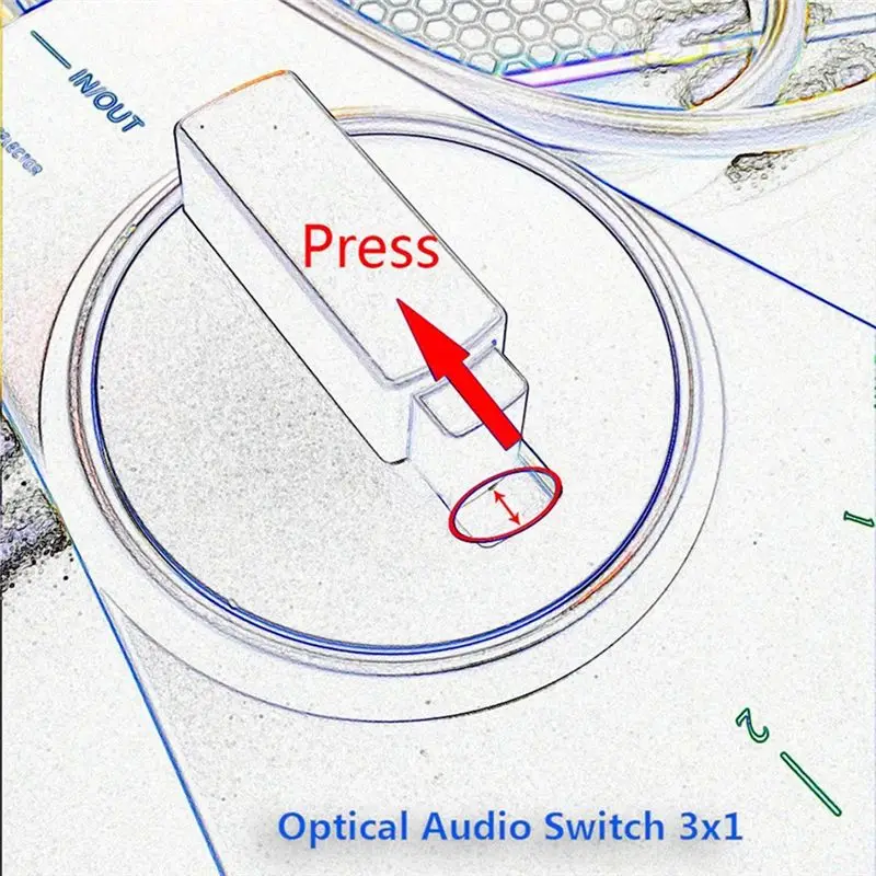 AA60 Toslink Optical Audio Switcher 3-Way Digital SPDIF Cable Switch Selector Hub Box for DVD CD Player