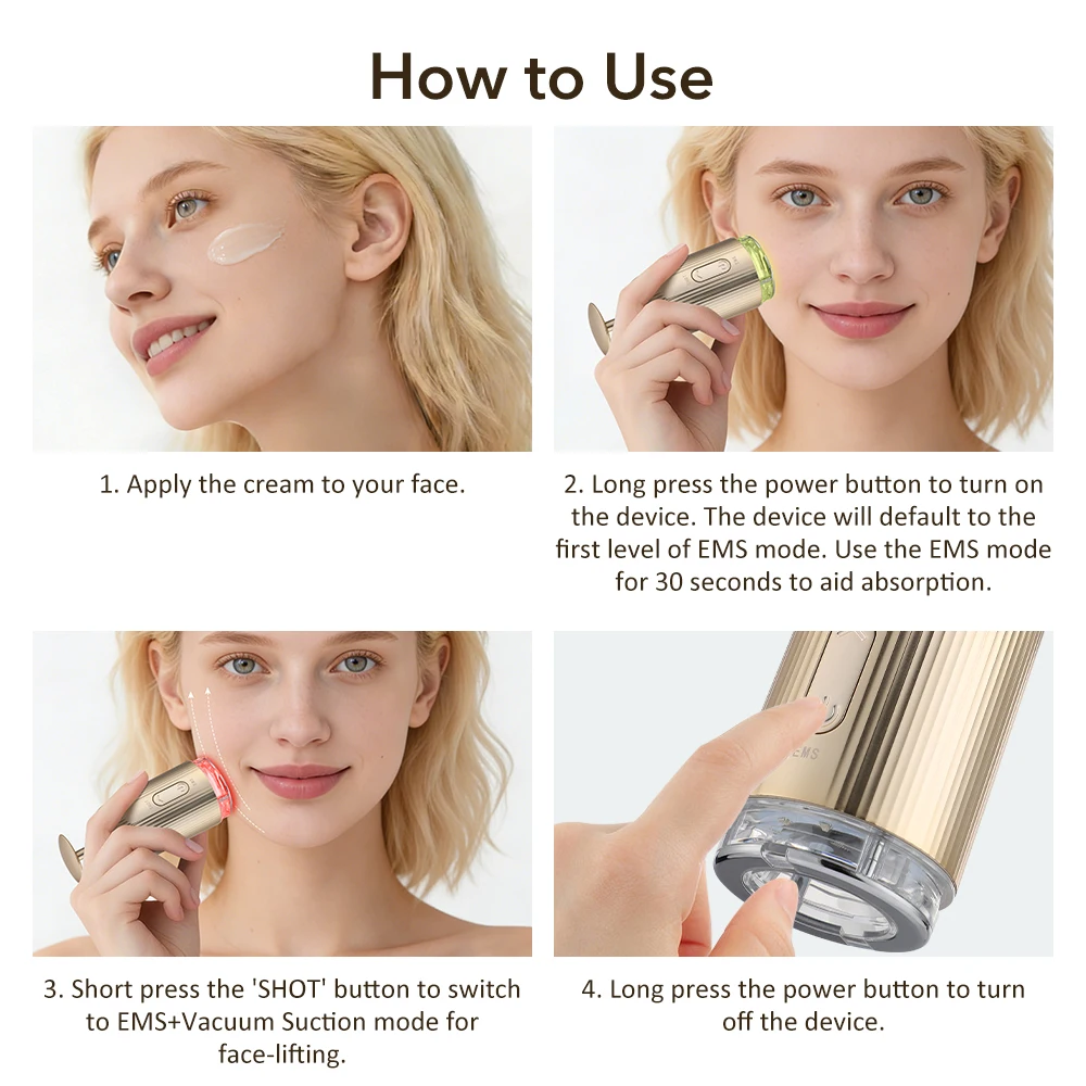 Gesichtsmassagegerät LED-Lichttherapie Sonic-Ionen-Vibration Hautstraffung Gesichtslifting Anti-Falten Schönheitsgerät EMS Hautpflegewerkzeug