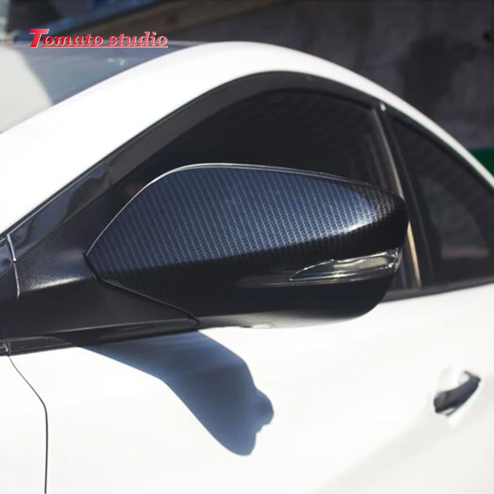 

ABS Carbon/Black/Red Car Side Door Rearview Turning Mirror Sticker Cover Trim for Hyundai Elantra Accent I30 Veloster 2011-2015