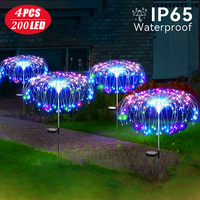 200LED LED Solar Fireworks Lights Outdoor Grass Globe Dandelion Lamp for Garden Lawn Landscape Lamp Holiday Light