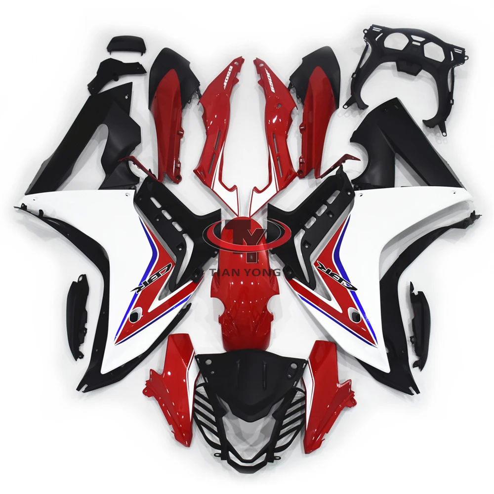 Bodywork Cowling Bright red and white floral lines Motorcycle For Honda CBR650F CBR650 F 650F 2017-2019 Full Fairing Kit