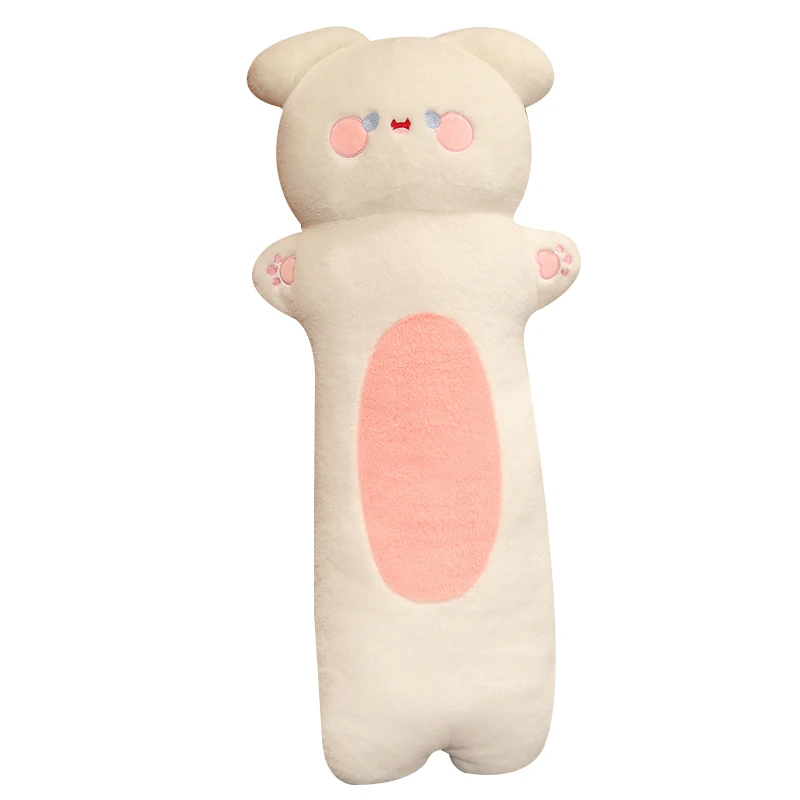 70-125cm Long Plush Pillow Giant Dog Plush Toy Cylidrical Animal Bolster Pillow Stuffed Plushie Children Gifts Sleeping Cushion