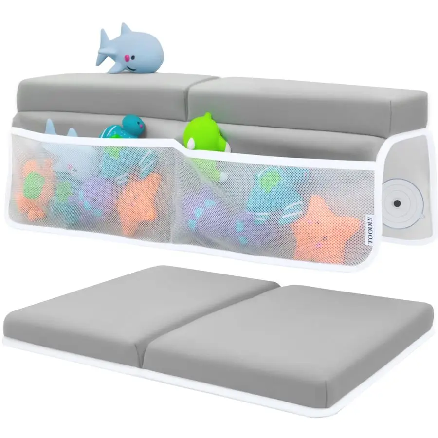 

Baby Bath Kneeler and Elbow Rest Pad Set Thick Memory Foam Bath Kneeling Pad with Elbow Support Baby Bathtub Cushion with Toy Or
