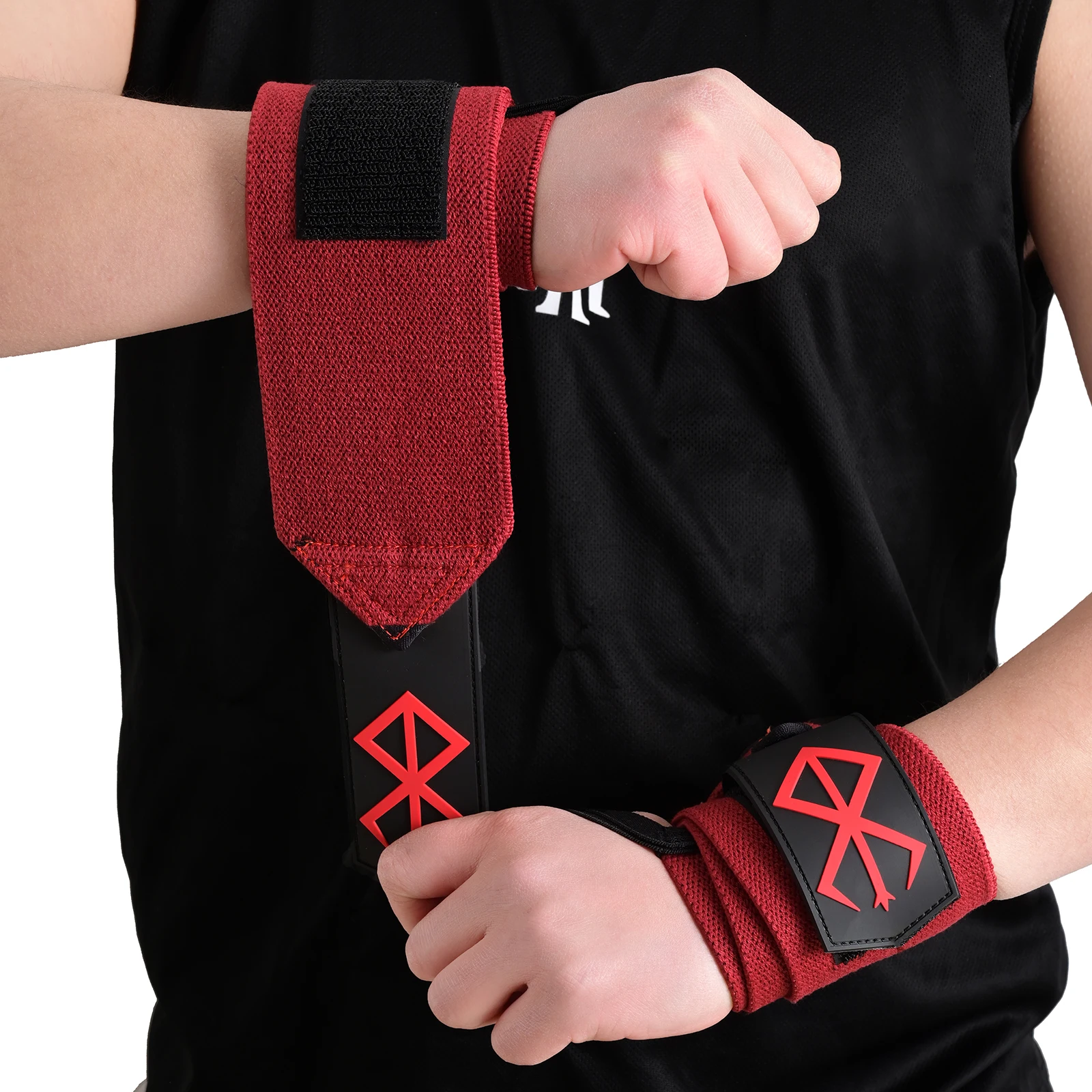 สายรัดยกน้ำหนัก - สายรัดข้อมือสำหรับยกน้ำหนัก, เดดลิฟต์, ออกกำลังกาย, ครอสฟิต, เสริมสร้างความแข็งแรง, ยกน้ำหนักแบบโอลิมปิก - สายรัดออกกำลังกาย