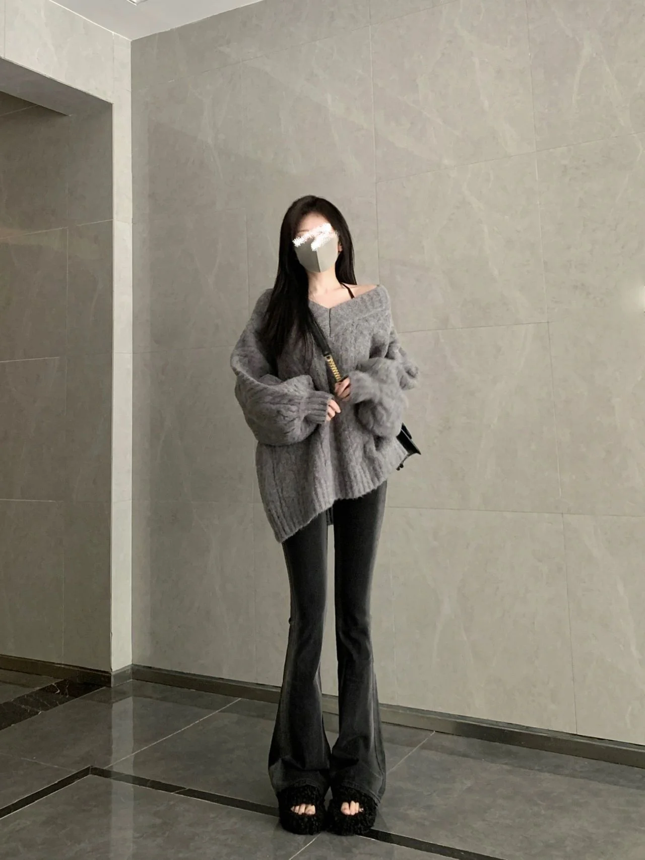 جينز نسائي مدبب عالي الخصر بوت جينز نسائي خريفي جديد مقاس كبير سروال تنحيف بطول الأرض عالي الشارع Sle