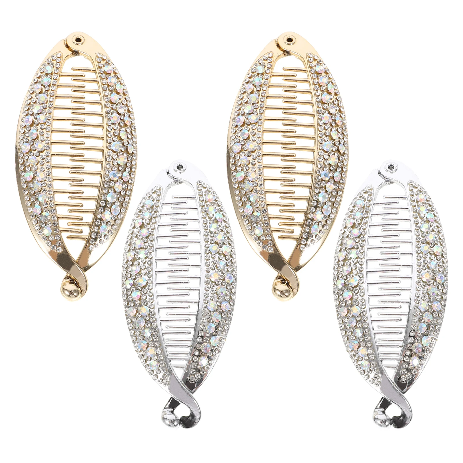 

4 шт., заколки для волос в форме рыбы в форме банана, застегивающие волосы, все натяжиемые держатели для хвоста, зажимы для женщин, подростков, укладка