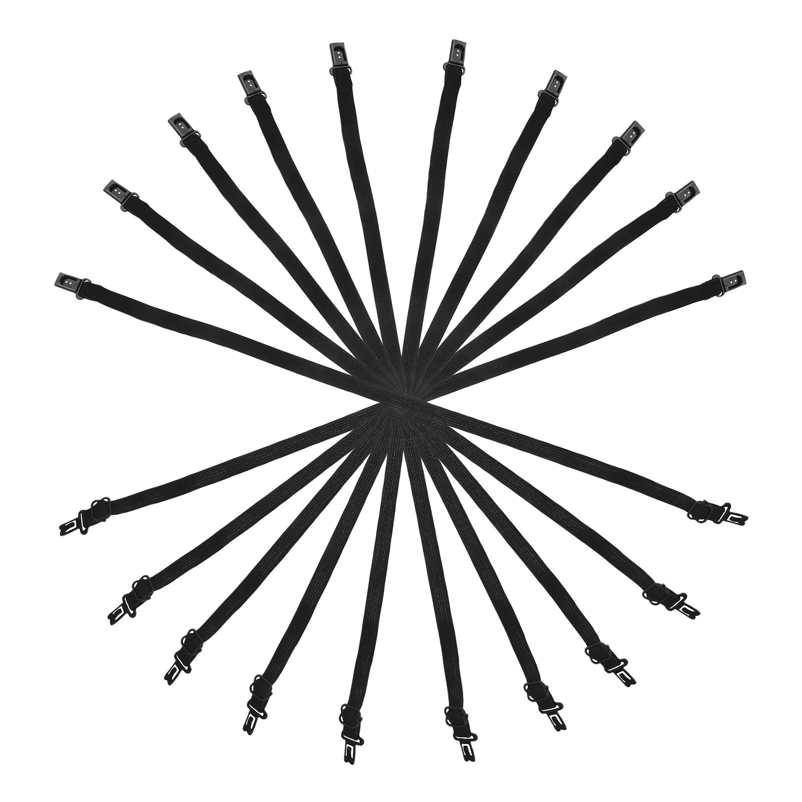 

10pcs Necktie Extender For Men Black Adjustable Elastic Strap Bow Tie Extension Band Fit All Collar Sizes Work Casual Wear