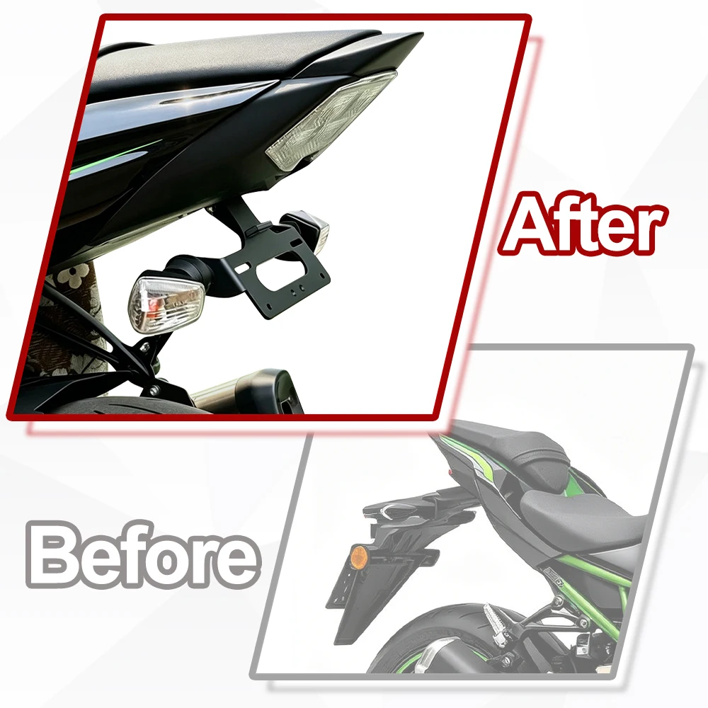 Fit For Kawasaki Ninja ZX-10R ZX10R 2008-2010 ZX6R ZX-6R 2018 Rear Tail Tidy License Plate Holder Bracket Fender Eliminator kit