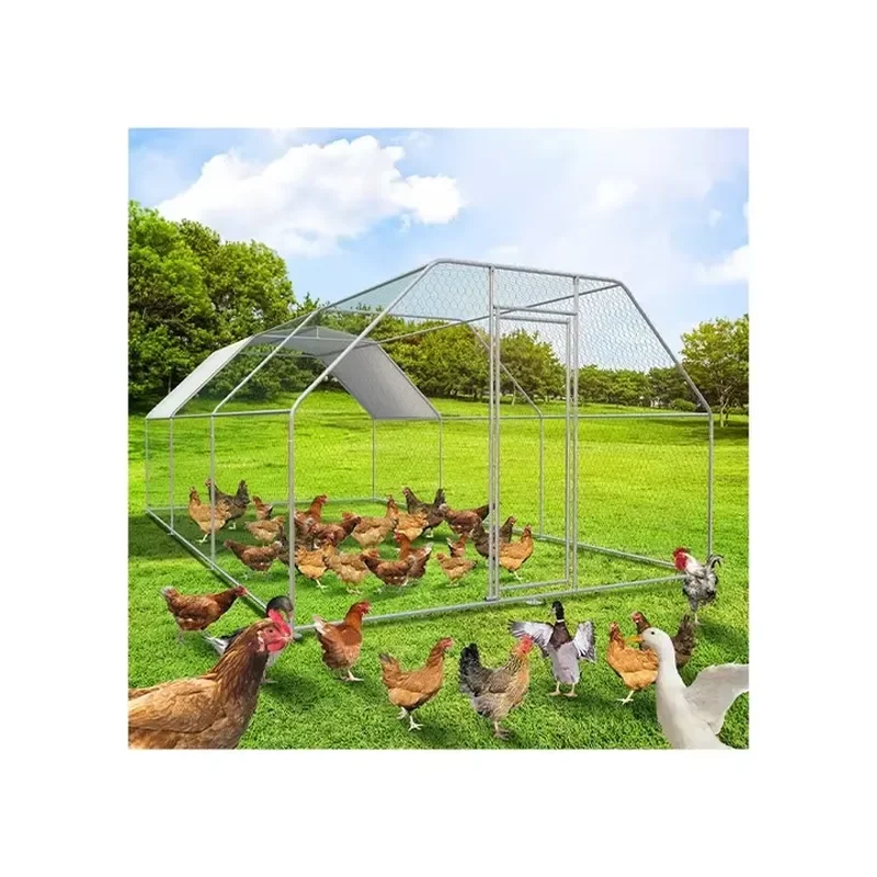 19.5 X 9.8 X 6.8 Feet Manufacturer Direct Galvanized Metal Chicken Coop with Roof Waterproof Sunscreen PDJL03-15