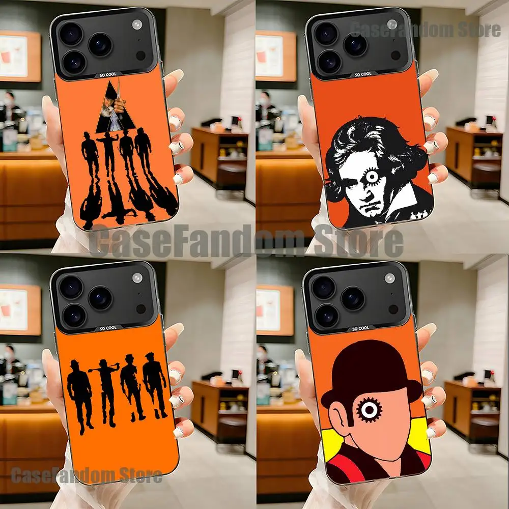 

A C-Clockwork O-Orange For iPhone 17,16,15,14,13,12,11,Pro,MAX,Plus Black Shockproof Candy Matte Cover