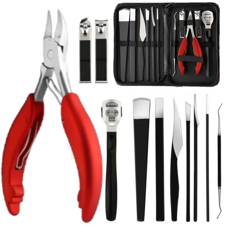 

11 in 1 Manicure Tools Nail Clippers Set Professional Stainless Steel Nail Cutter Pliers Scissors Kit Pedicure Hand Foot Care