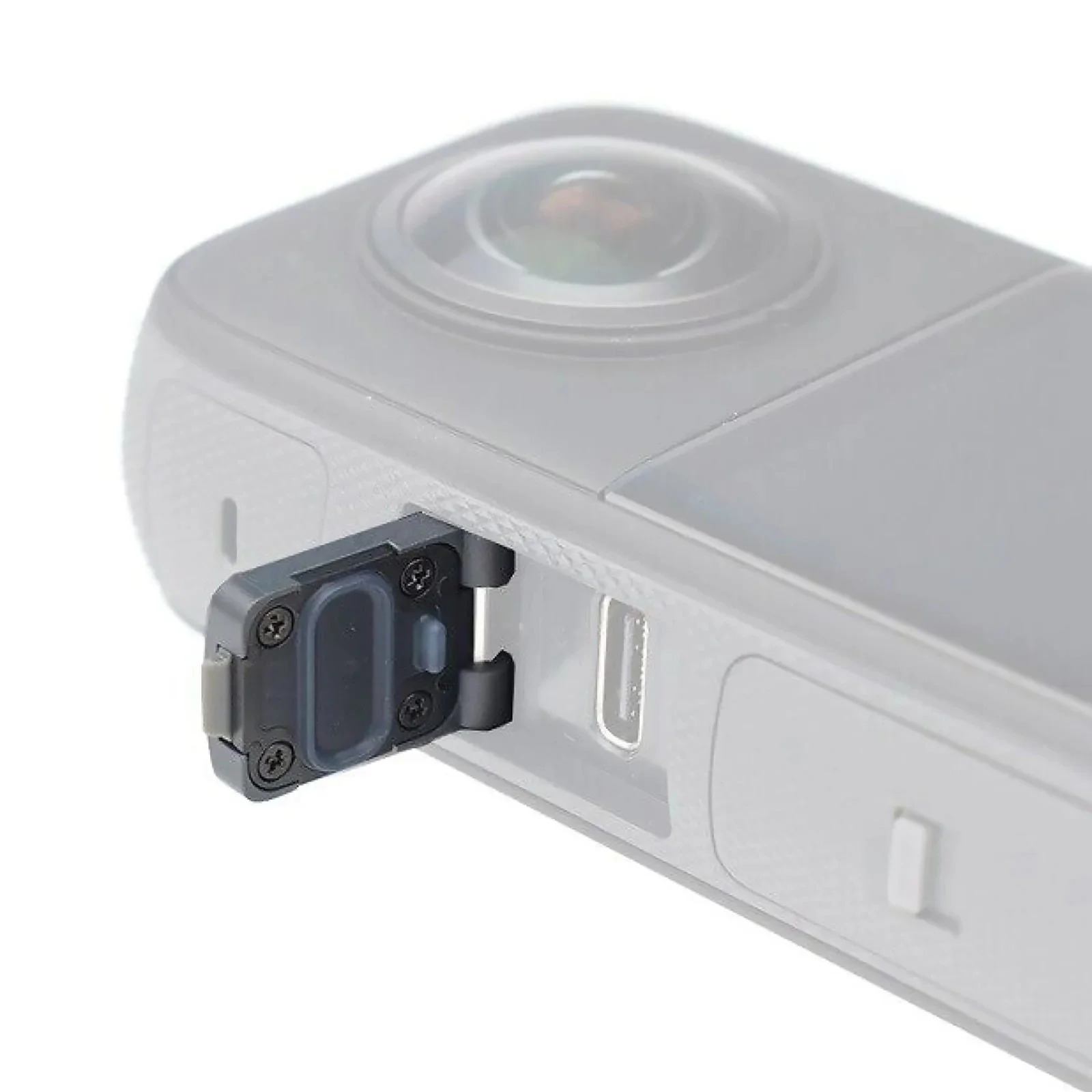 Substituição abs porta de carregamento usb capa lateral para insta360 um x3 acessórios da câmera preto tampa da bateria porta lateral porta USB-C