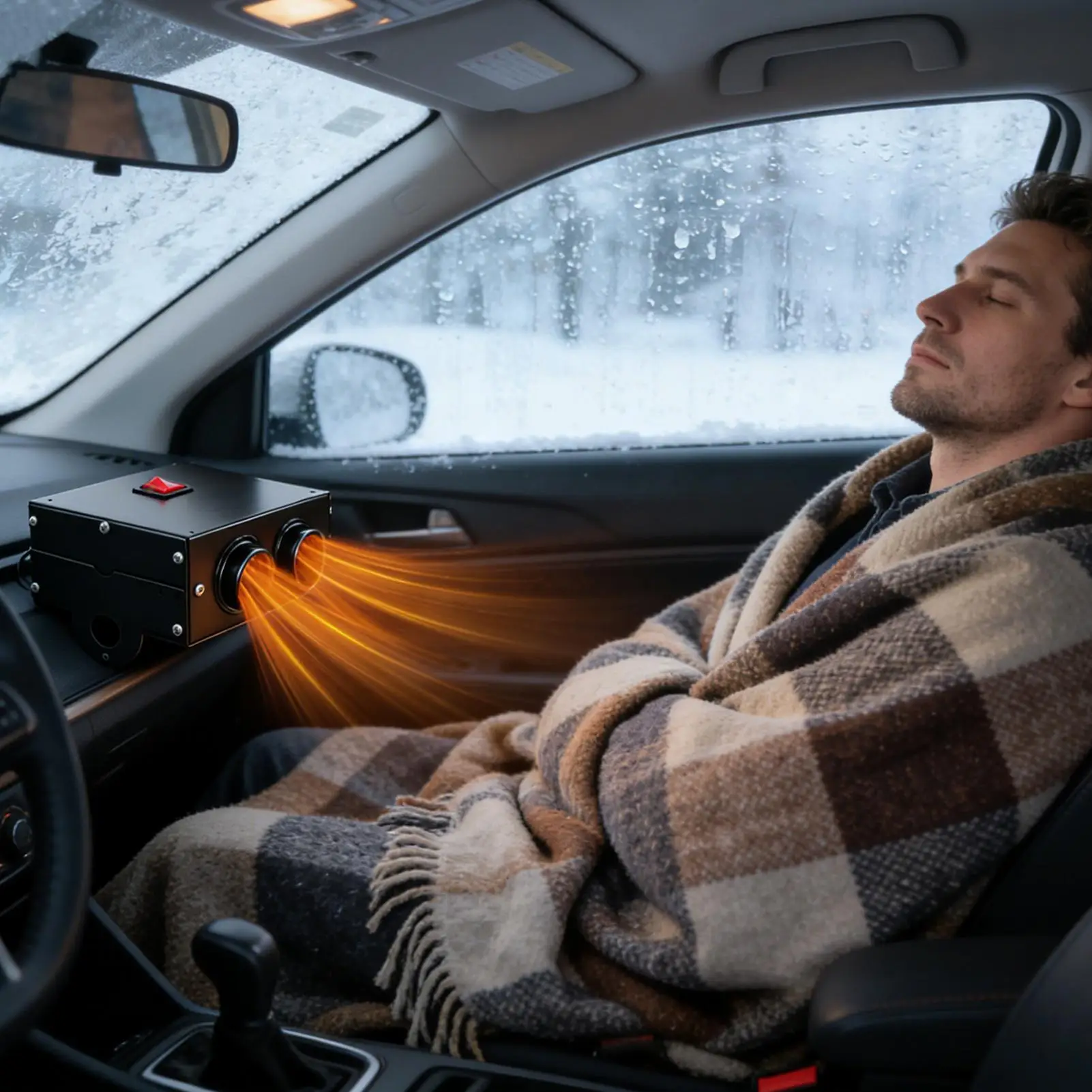 

Portable Heater For Car Fast Heating Defroster Plug In Car Defroster For Winter Indoor Outdoor Garage Room Camping Office RV