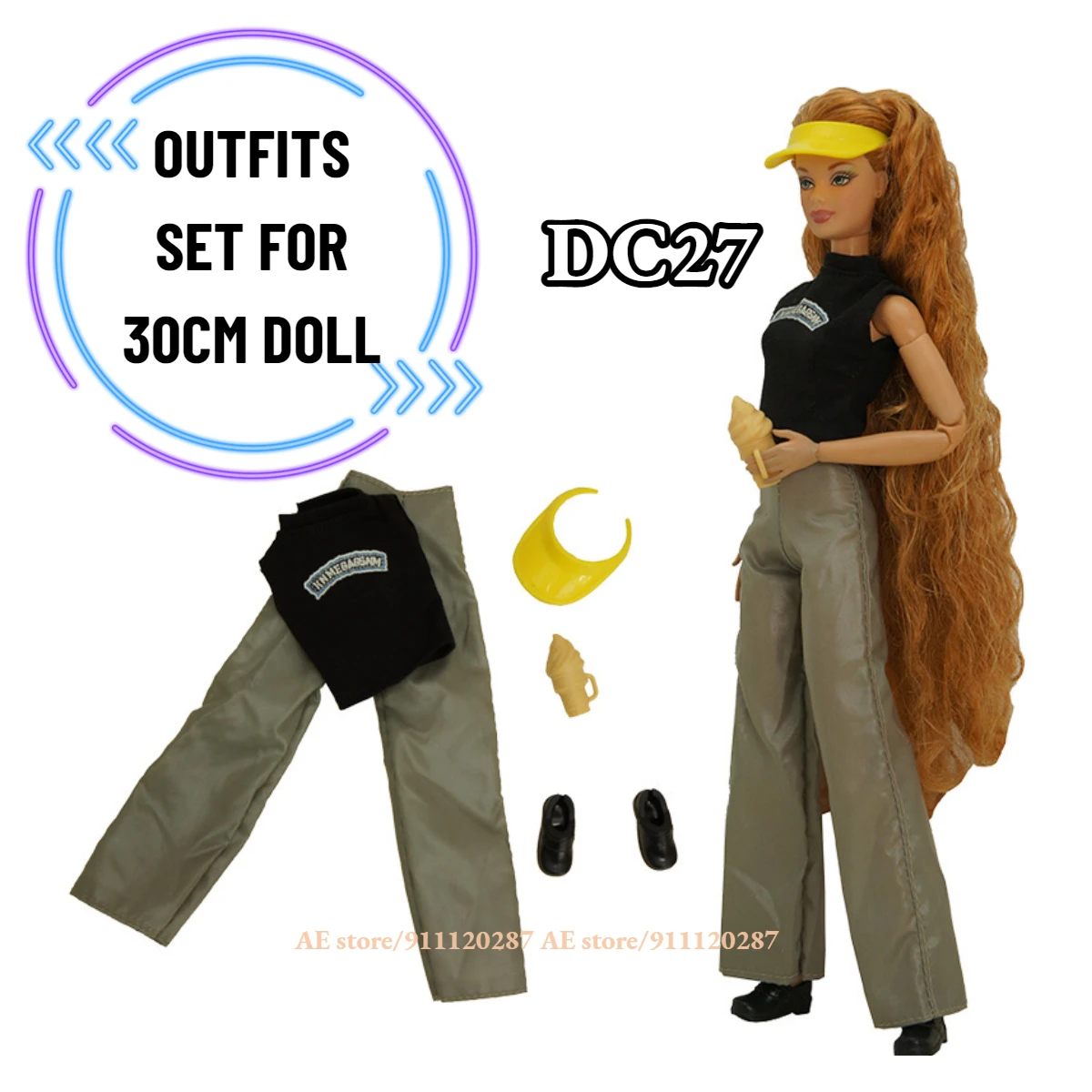 

Fashion Outfits Suit DC27 for 30cm BJD Doll 1/6 Barbie Blyth MH CD FR SD Kurhn Clothes Accessories Girl Pretend Play Game Toy