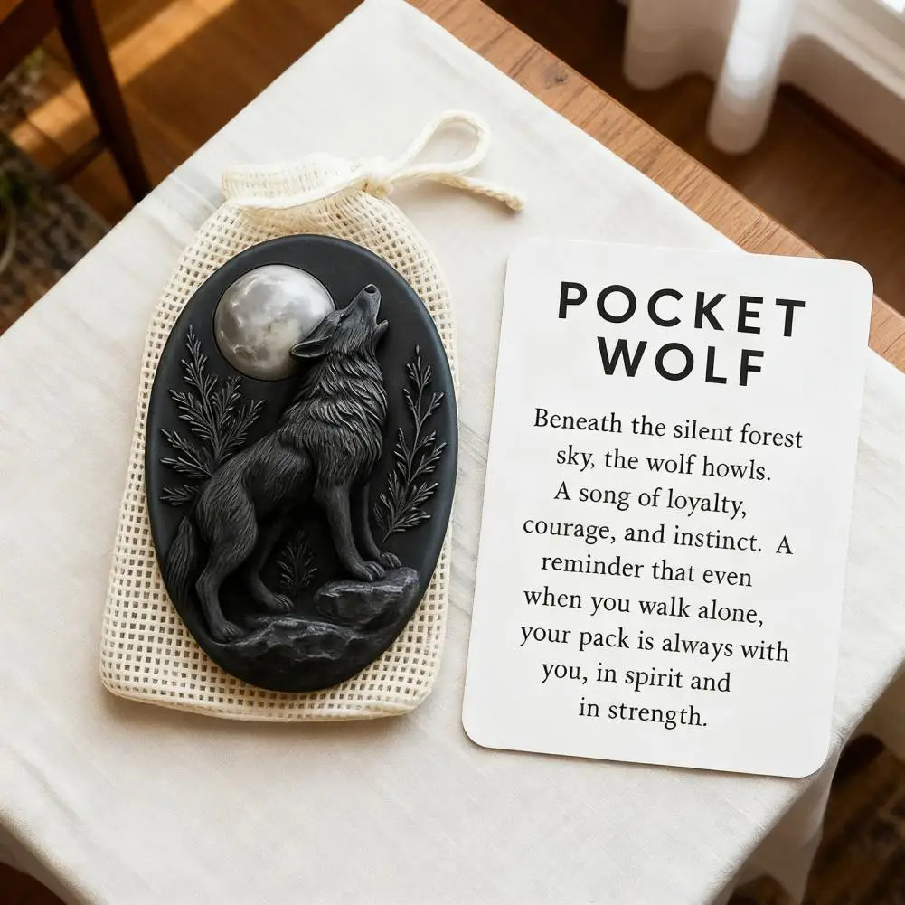 Crow Pocket Hug Pocket Hug with Positive Card Heartwarming Emotional Support Gifts Featuring Wolf Turtle Owl for Encouragement