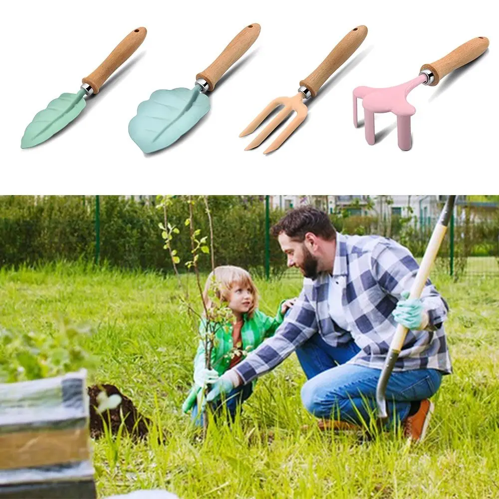 Creative Multicolor Mini Garden Planting Tools Cartoon Petal Leaf Shape Dredging Shovel Spade Gardening Soil Rake