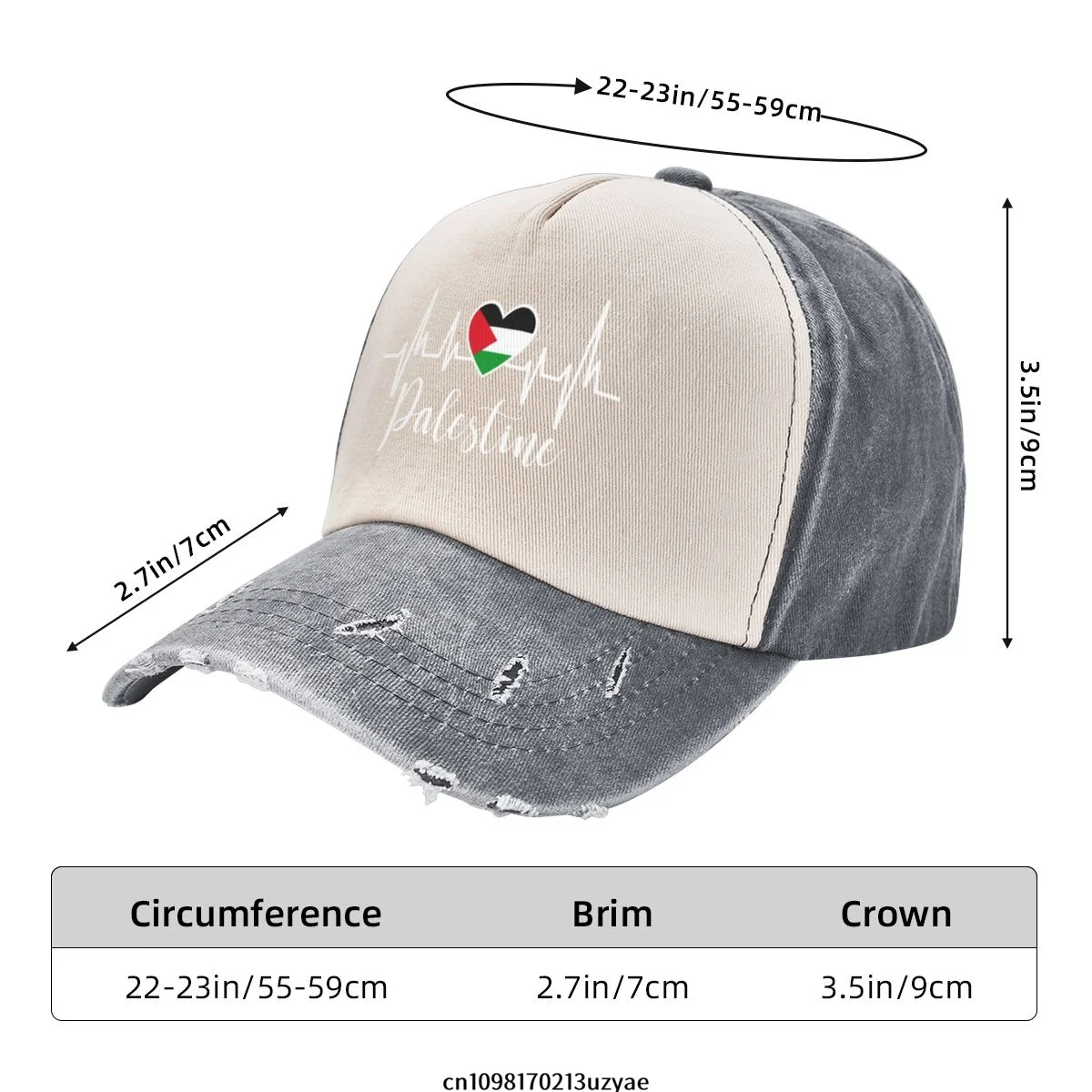 Palestines Flag Cowboy Hat Women Men Classic Baseball Cap Sport Adjustable Golf Hats view 5