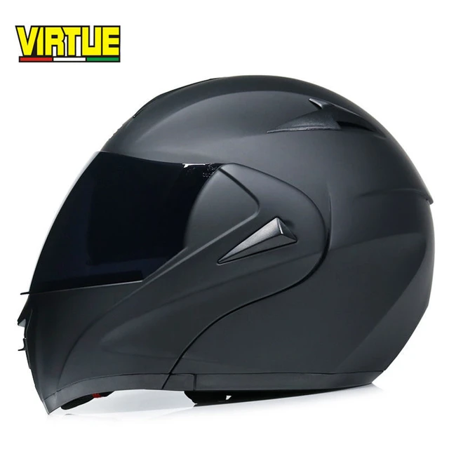 Virtue casco de motocicleta abatible hacia arriba de doble lente casco de carreras de cara completa para motocross M L XL XXL AliExpress