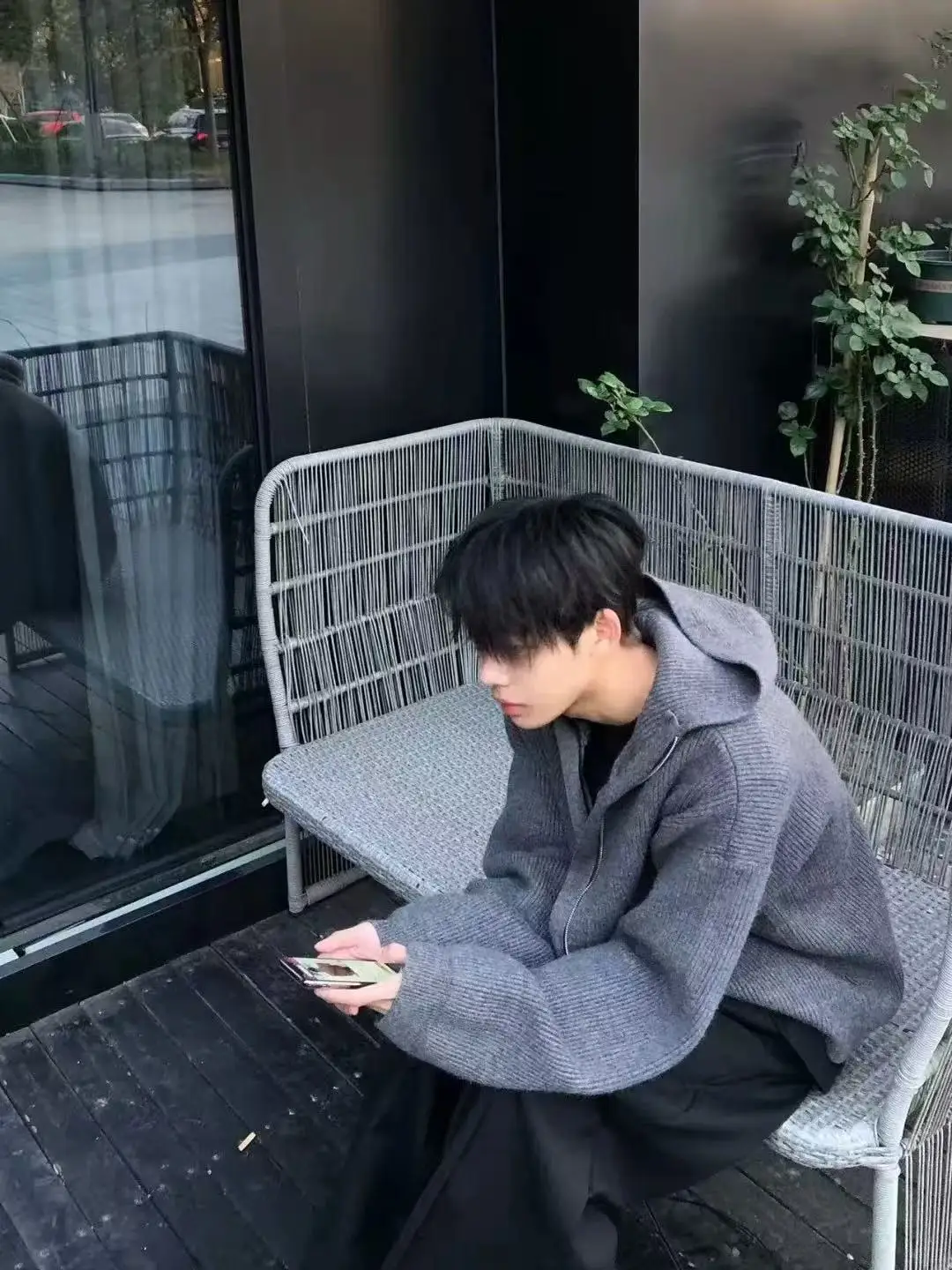 

American Lazy Sle High-End Zipper Hoodie Knitted Sweater for Couples Autumn Winter Men Women Casual Loose Fit Polyester Fiber