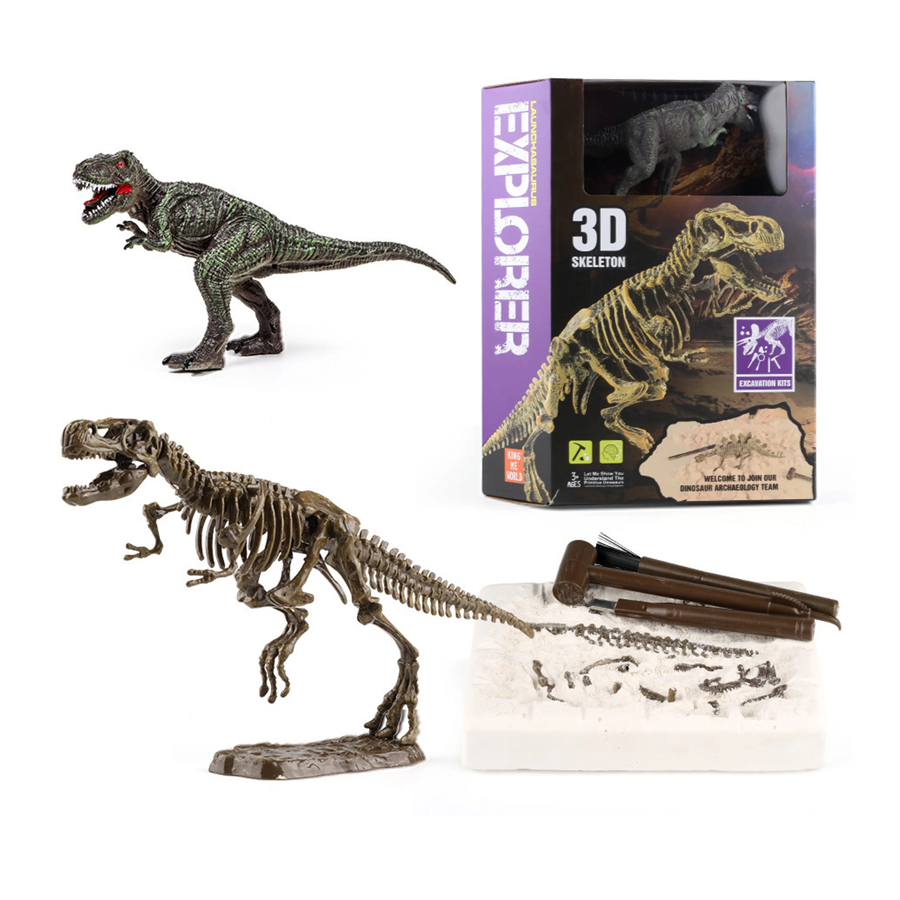 Kit de excavación de fósiles de dinosaurios jurásicos, divertido juguete STEM para niños, aprendizaje interactivo para amantes de los dinosaurios, regalos de cumpleaños y Navidad