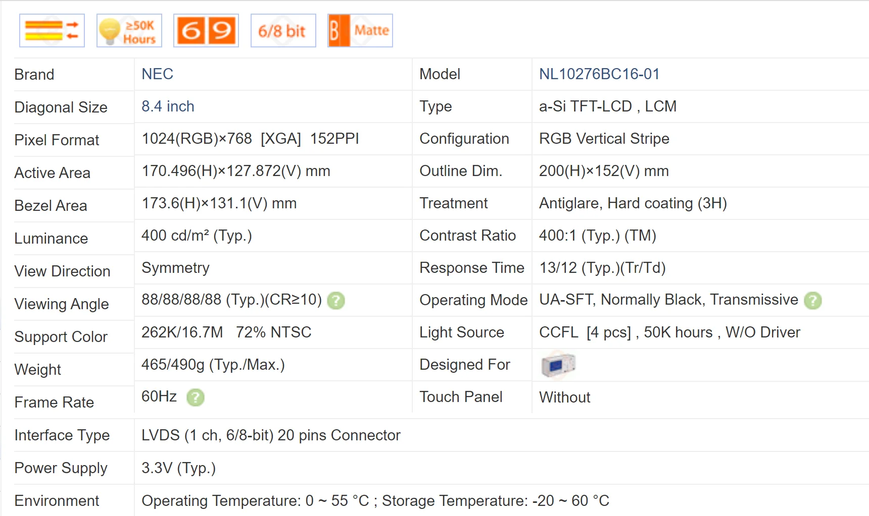 Original screen NL10276BC16-01 8.4 INCH 1024*768   A+Grade in stock  tested work before shipment