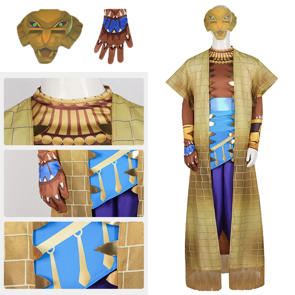 

Disguise Cartoon Eyes The Lion Cosplay Costume Mask Clothing Suits Long Grid Coat Outfits Halloween Carnival Party Men Adult