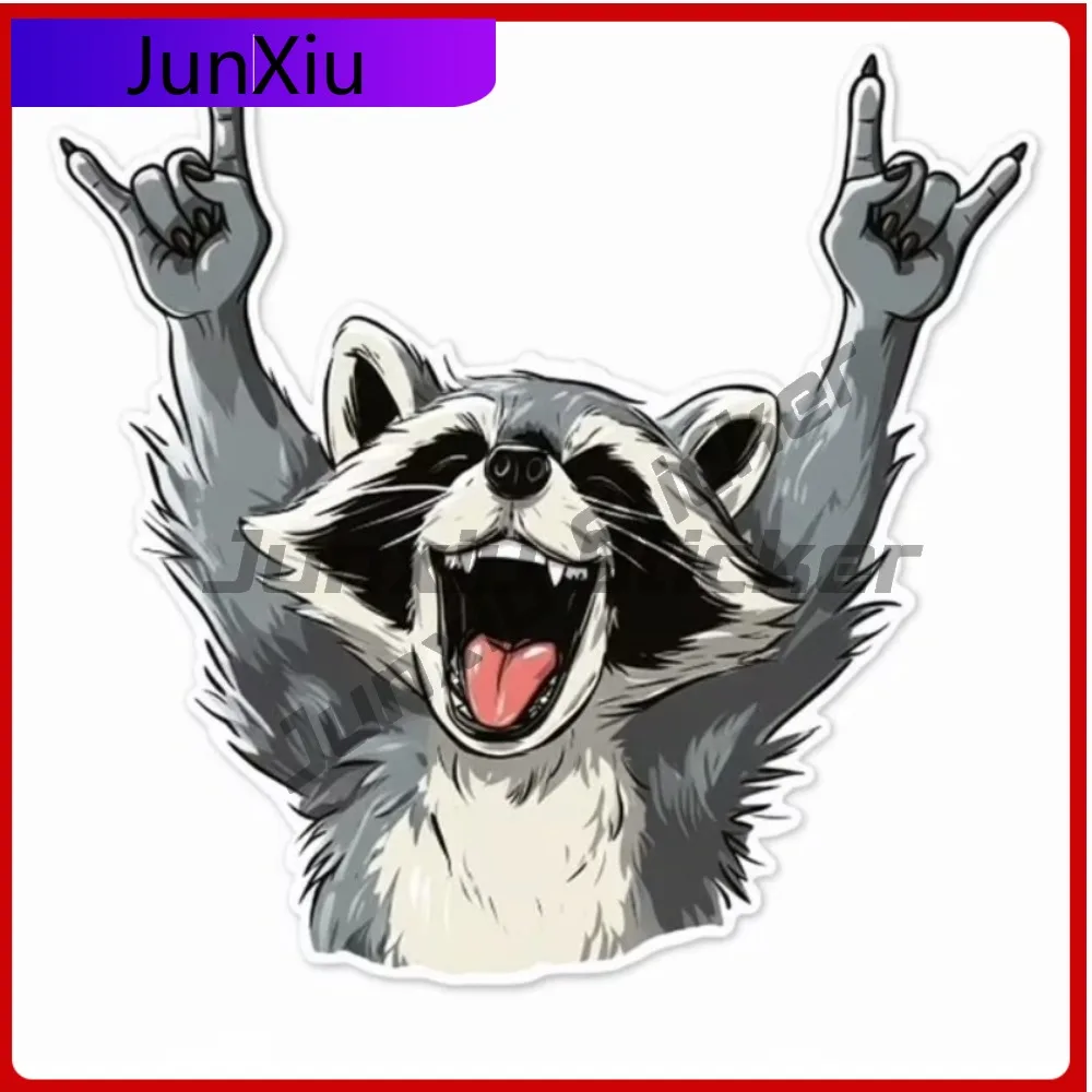 

Rockin’ Raccoon Animal Decal, Cool Car Laptop Window Bumper Waterproof Vinyl Decal Accessory Retro Retro Trendy Retro Trendy