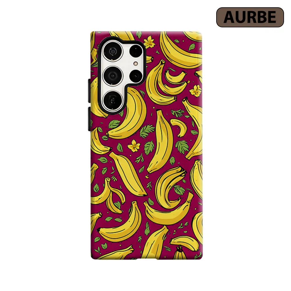 Banana Fruit Print Phone Case For Samsung Galaxy S26 S25 S24 S23 Ultra Plus HD Hard Double Layer Film Cover