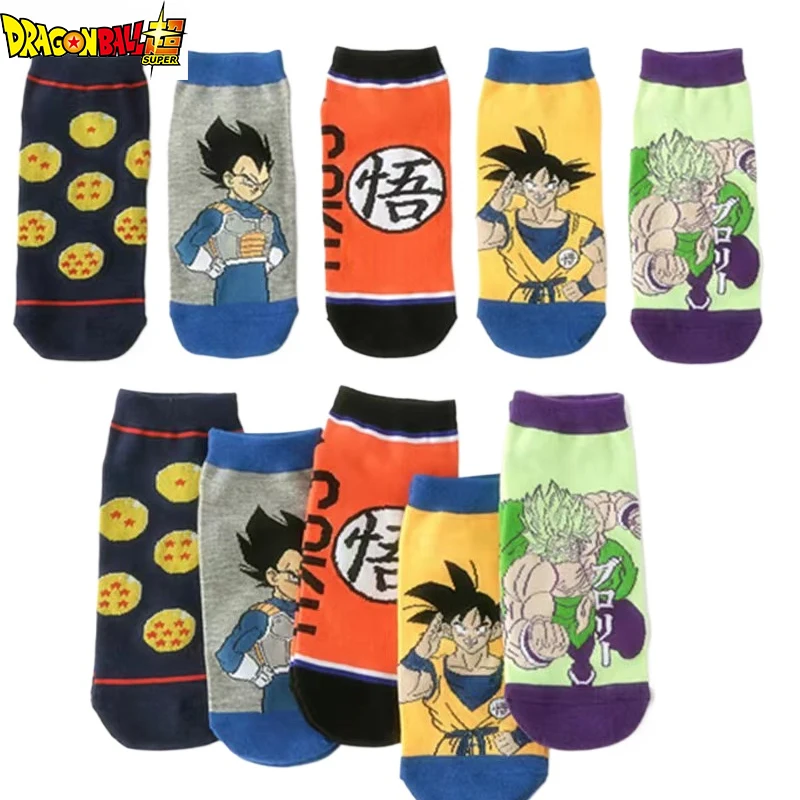 

5pcs DRAGON BALL Socks Cartoon Anime Figures Print Ankle Cropped Sock Boys Casual Sport Wear Sockings Fashion Goku Birthday Gift