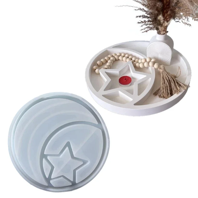 

Creative Storage Tray Silicone Mould Round Tray Molds Epoxy Resin Molds Crafting Molds for Table Home Decorations Y5GB
