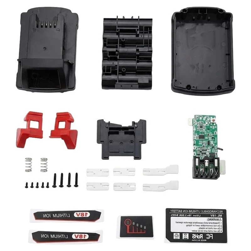 M52K-Li-Ion Battery Case Box 5X18650 BMS PCB Charging Protection Circuit Board For Milwaukee 18V M18 Li-Ion Batteries