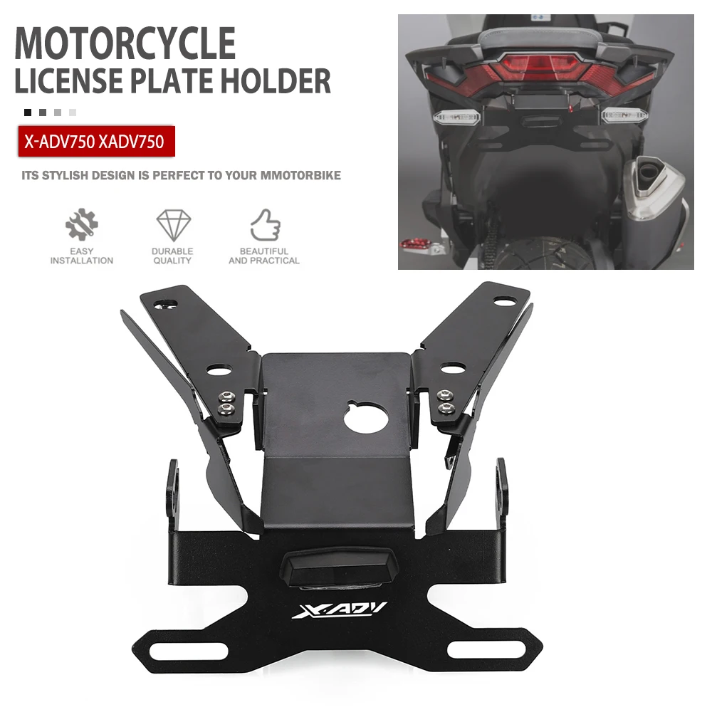 

X-ADV 750 For Honda XADV750 X-ADV750 2021 2022 2023 2024 2025 Motorcycle License Plate Relocation Bracket LED Light Accessories