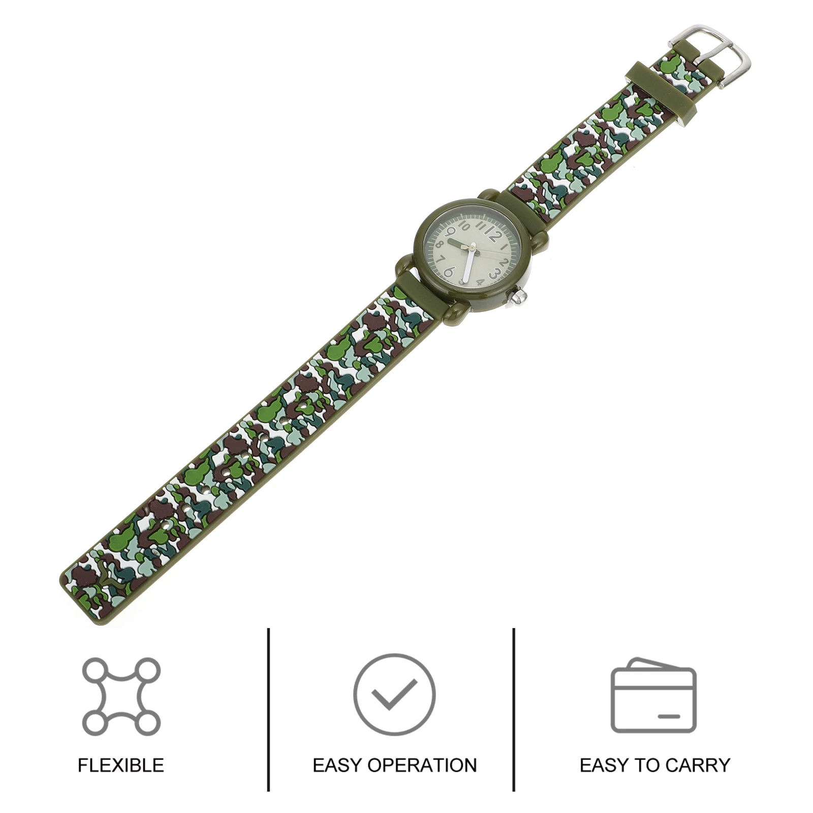 

1 pc Waterproof Watch for Kids Children Toddler Boys Girls Student Watches Camouflage Design Adjustable Plastic