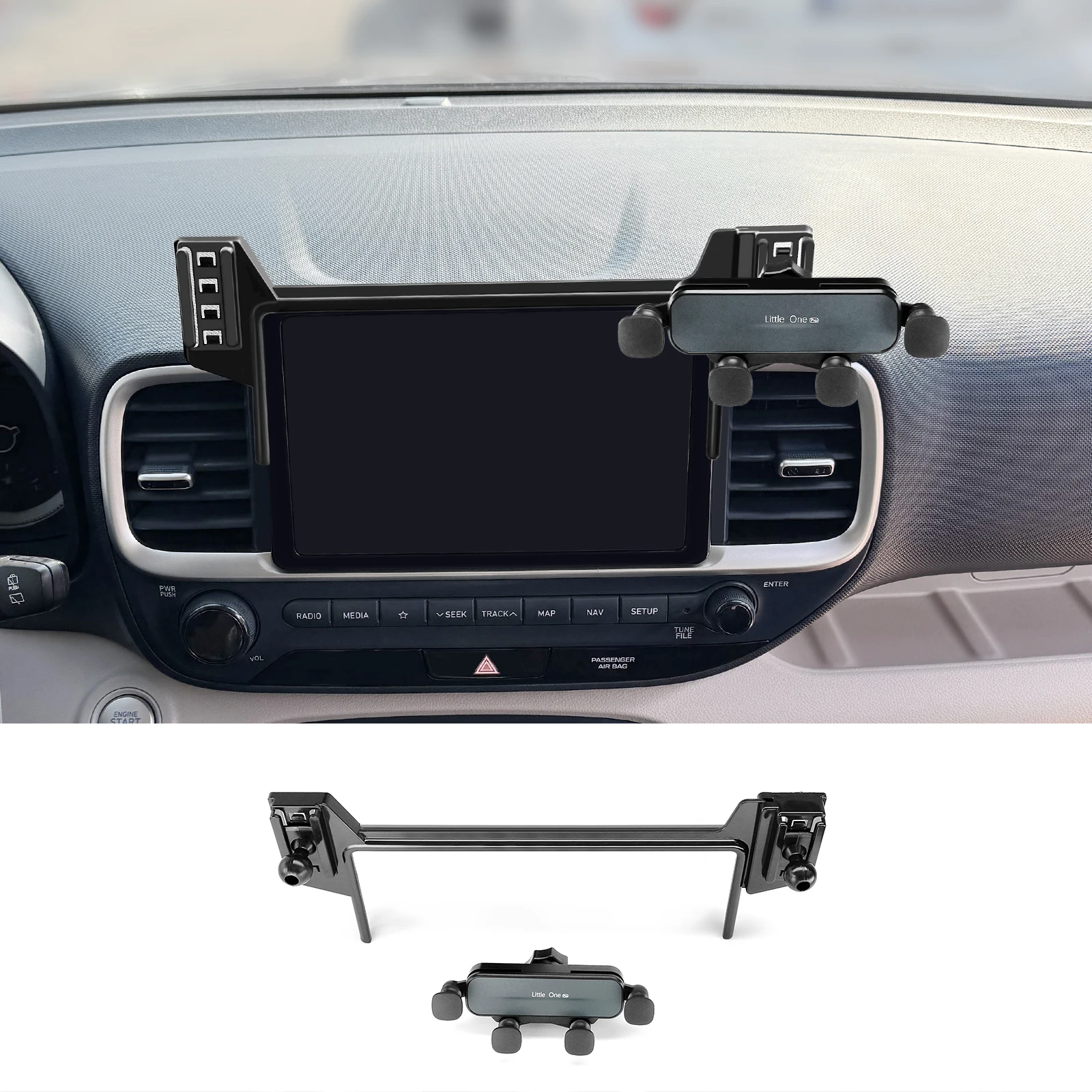 Para hyundai venue 2019 + suporte do telefone do carro tela base fixa 360 graus montagens do telefone móvel suporte do smartphone