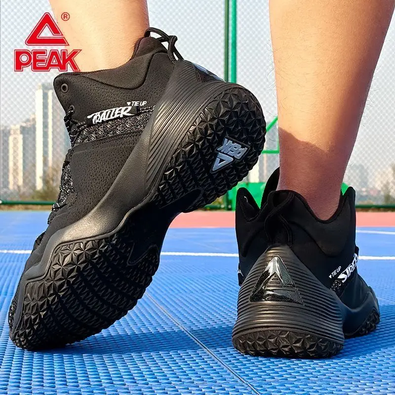 

PEAK Men's Basketball Shoes Non-slip Wear-resistant Shock-absorbing Combat Sneakers Contrasting Colors Breathable Sports Shoes