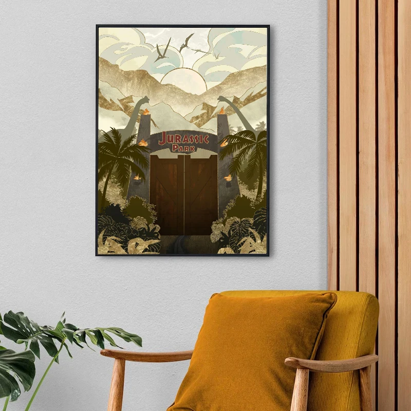 Jurassic World Jurassic Park Illustrations Poster Canvas Prints Dinosaur Kids Room Wall Art Decor Vintage Jurassic World Prints