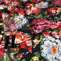 Custom Brand Fashion Design Fabric Floral Print Natural Poplin Cotton Fabrics Cloth for Dress Sewing Sold by the Yard Wholesale