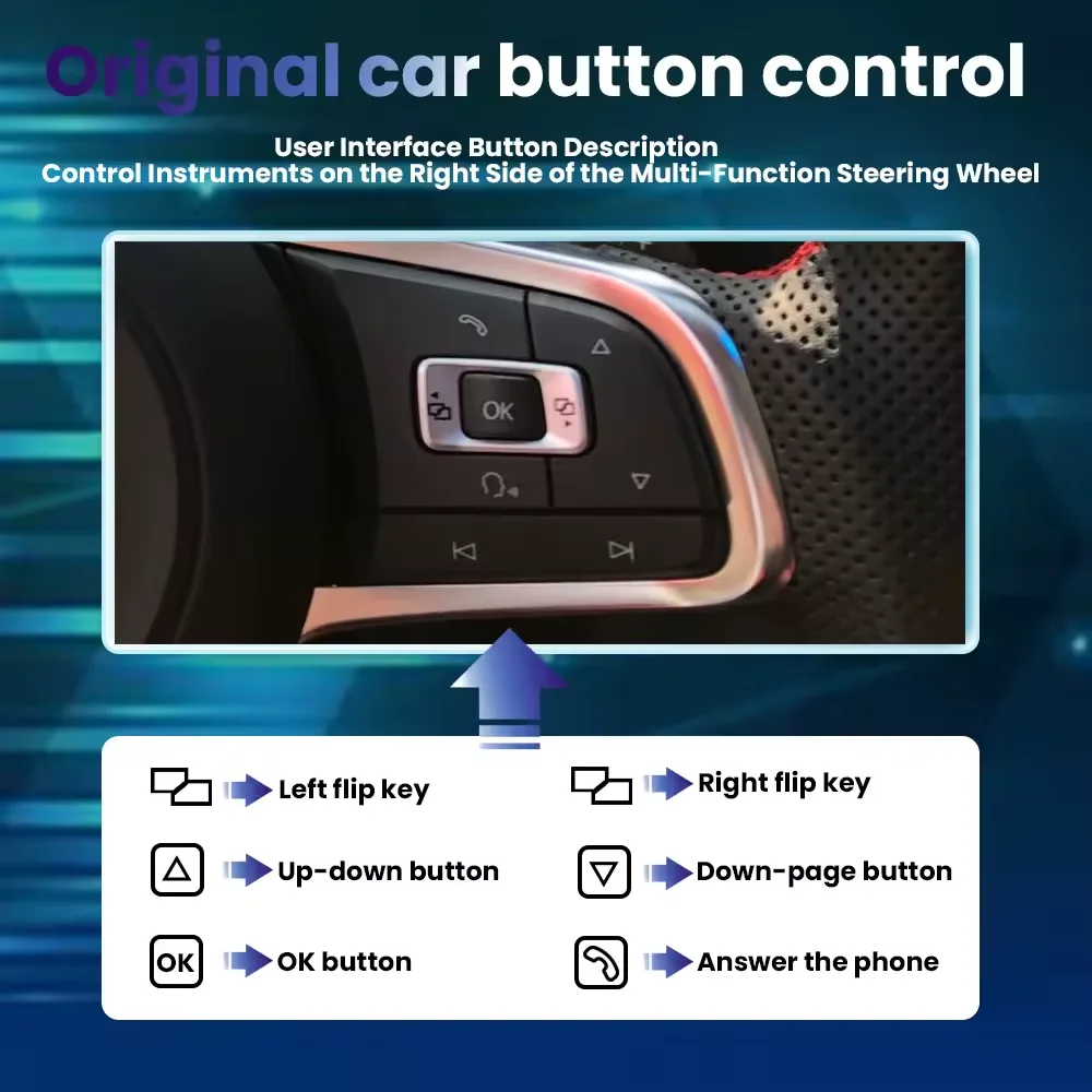 12.3”LCD Digital Dashboard Cluster For Volkswagen VW Golf 7 MK7 Caddy T6 Wireless CarPlay Android Auto Instrument Panel Cockpit