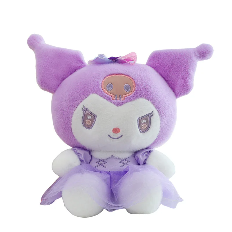 Sanrio Plush Toy Kuro Mi My Melody Hello Kitty Doll in Tulle Dress Cute Stuffed Animal for Kids Birthday Gift Galaxy Supernova