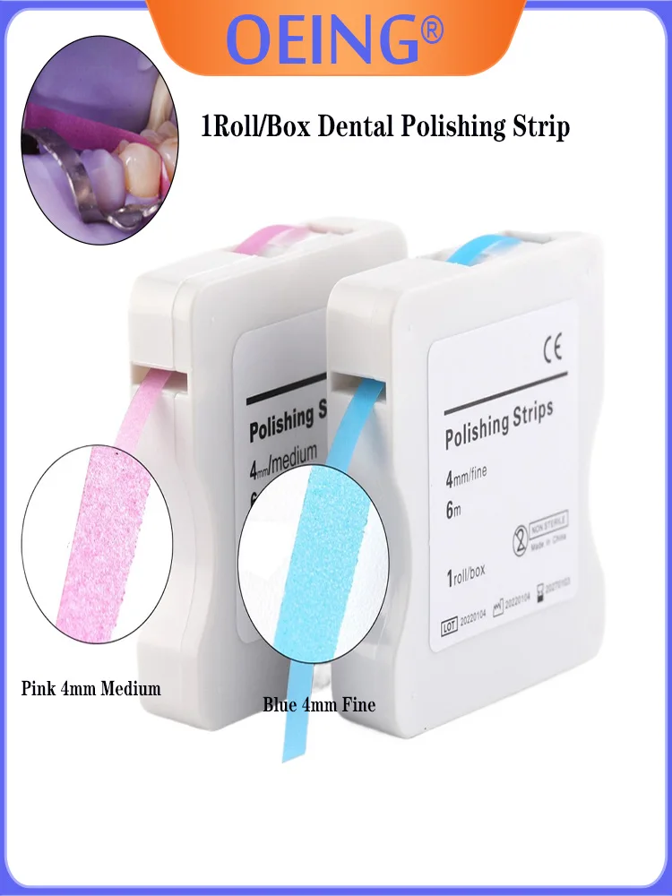 OEING 1Roll/Box Dental Polishing Strip Whitening Sanding 4mm*6m Tooth Interdental Resin Surface Grinding Dentist Material