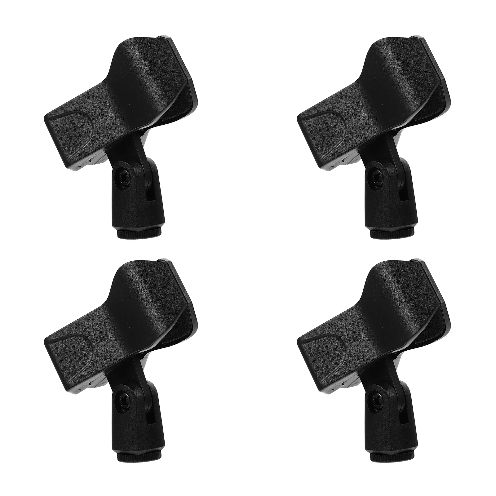 

4pcs Microphone Clip Adjustable Angle Holder Plastic Mic Clips Drum Hanger Accessories Durable Practical Music Stand