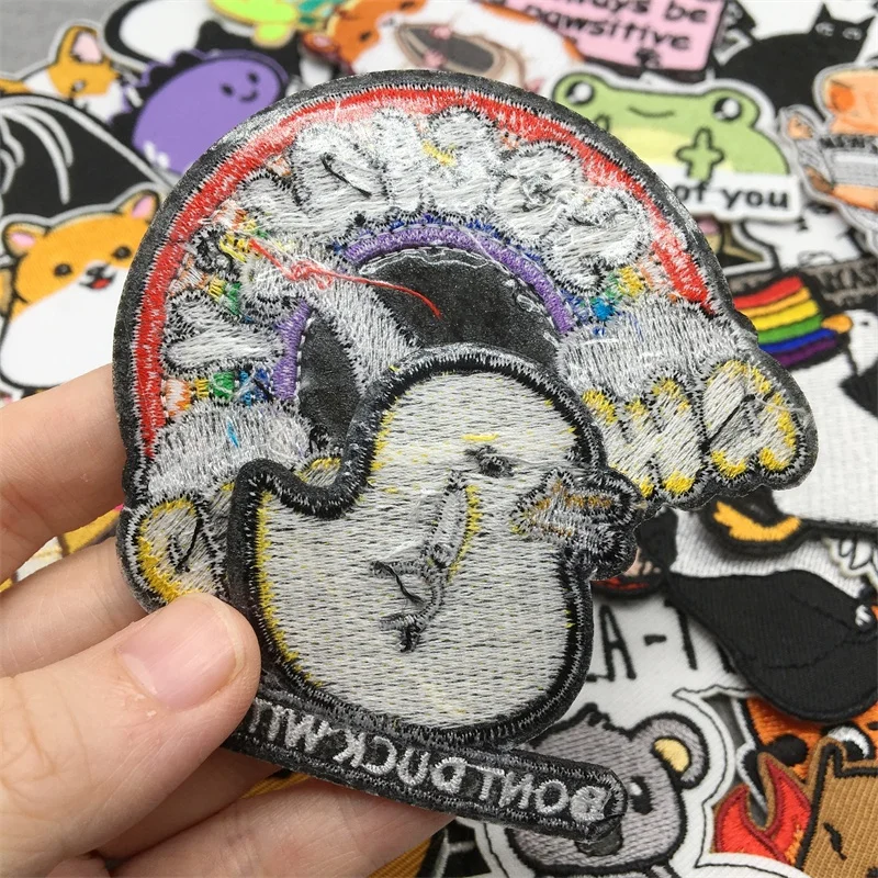 45pcs/lot Cartoon Embroidery Patches Clothes DIY Iron on Patches for Clothing Jacket Jeans Stickers Appliques Stripes