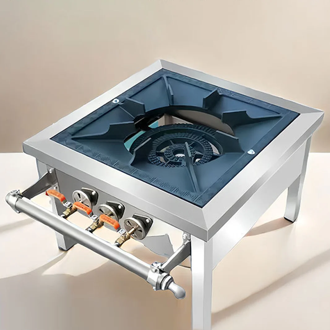 Household Single Gas Stove Dual Ring LPG/Natural Gas Energy-Saving Gas Stove Short Footed Stove Hand Ignition Commercial