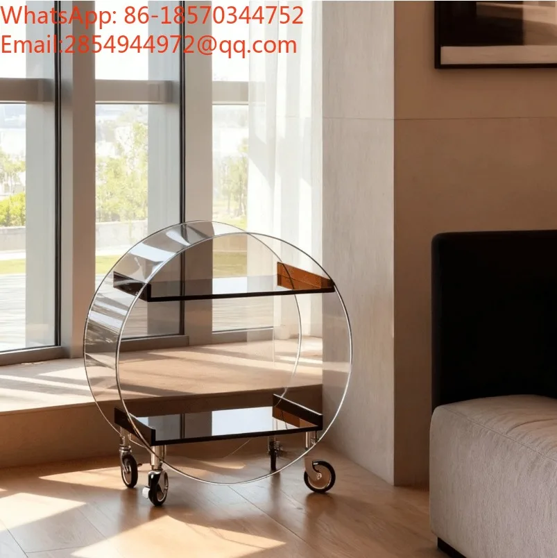 Acrylic Trolley, A Few Moving Shelves on The Side of The Sofa, Round Dining Car, Snack Storage